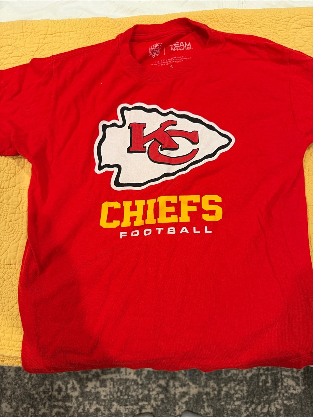 Team Apparel Red Chiefs Graphic Tee with White and Yellow Logo
